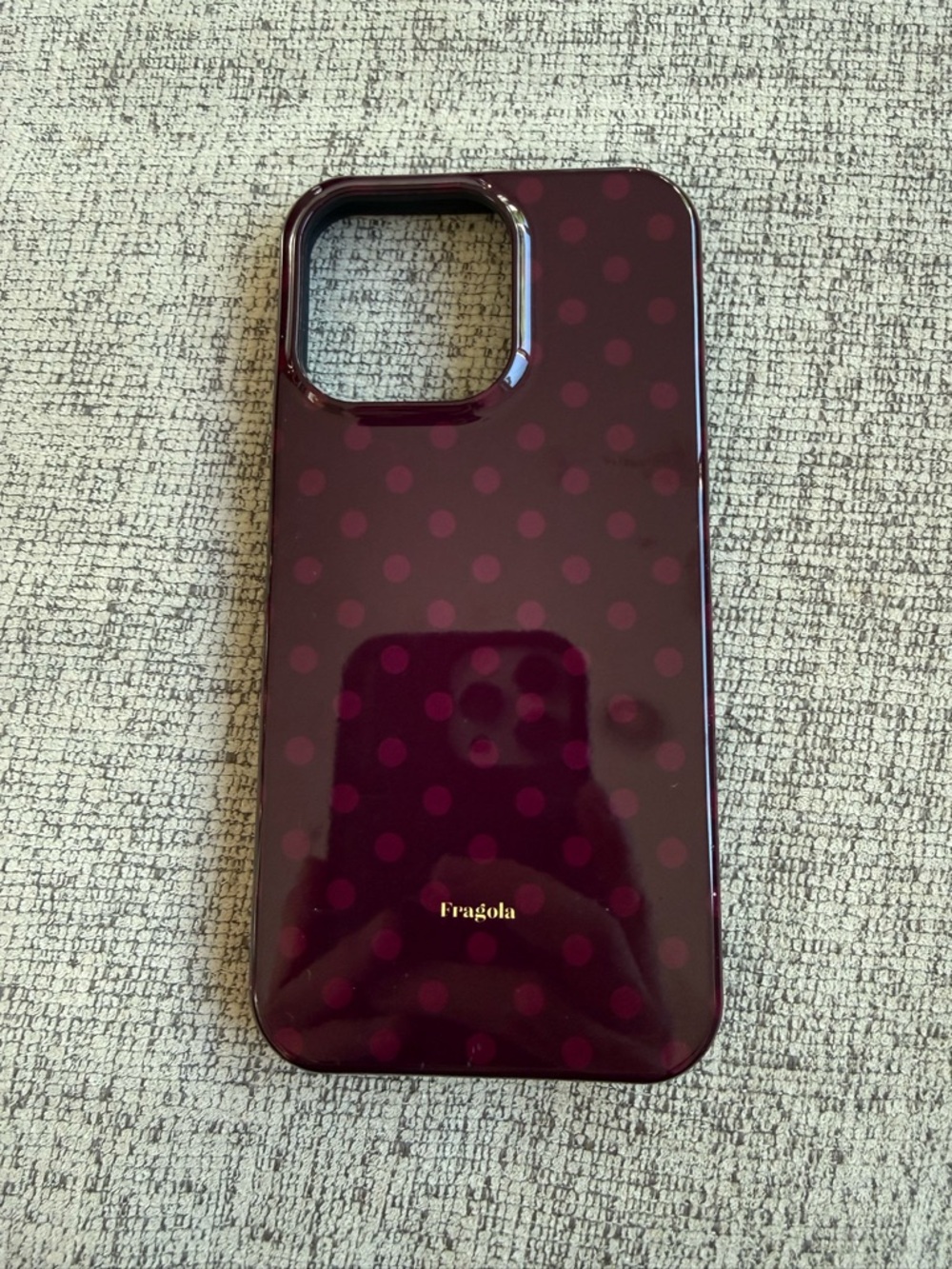 Fragola Burgundy Polka Dot iPhone Case - Protective Electronics Accessory